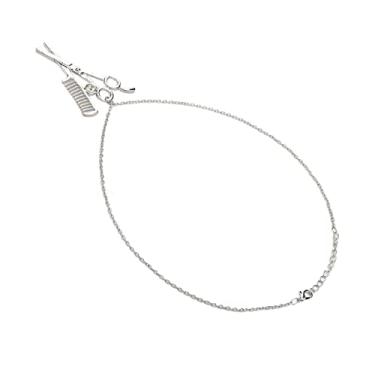 Imagem de Dioche Colar Com Pingente de Pente de Tesoura, Presente Requintado para Cabeleireiro, Ornamento de Pente de Tesoura de Liga Profissional para Cabeleireiros (Prata)