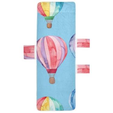 Imagem de Balões de ar quente arco-íris capas de cadeira de espreguiçadeira toalha de praia de piscina com bolsos lavável espreguiçadeira perseguição 215,9 cm x 76,2 cm