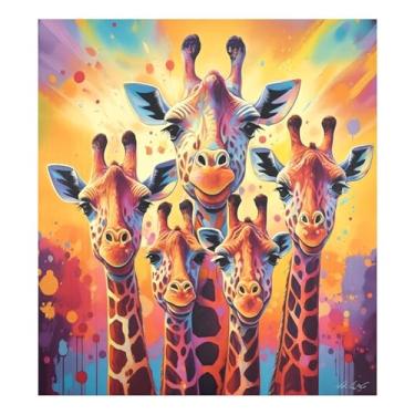 Imagem de CEBUGI Girafas capa de ímã de lava-louças decorativa para lava-louças 58 x 66 cm decalque de painel de geladeira para decoração de cozinha doméstica