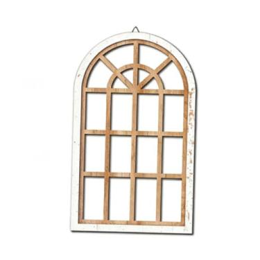 Imagem de Ioensy Espelho de parede com janela arqueada, espelho com moldura de janela, acrílico, peça de arte minimalista, espelhos decorativos para parede, ideal para, Marrom