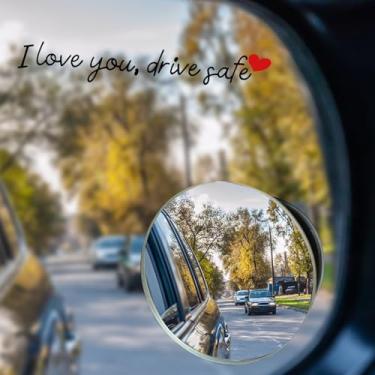 Imagem de 3un Adesivos "I Love You Drive Safe" para Retrovisor, com 2un Espelho Ponto Cego 2un Suportes Acessórios Fofos Espelho Retrovisor Carro para Mulheres Buscam Segurança Dirigir