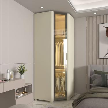 Imagem de Módulo Guarda Roupa Canto Innova Reflecta 1 Porta Off White - Gelius