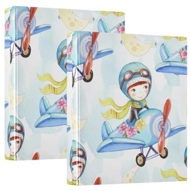 Imagem de Fichários personalizados de aviador fofos de 3,8 cm, 3 anéis, 200 folhas, portfólio, impressão, redondo, agenda, fichário, 31,5 x 27 x 6 cm, 1 pacote