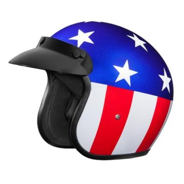 Imagem de Capacete Daytona Capacetes para motocicleta Cara Aberta Cruiser - Capitão América 100% aprovado pelo DOT