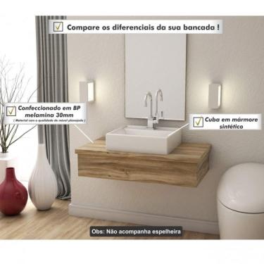 Imagem de Bancada para Banheiro 80cm com Cuba Q39 800w Metrópole Compace