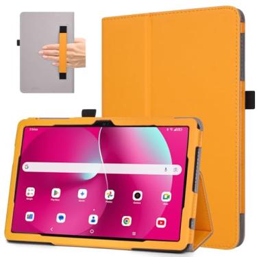 Imagem de RSAquar Capa para 10,1 polegadas REVVL Tab 2 (modelo: 9185W, versão 2025) com alça para caneta, capa leve dobrável com alça de mão para tablet Revvl Tab 2, amarela