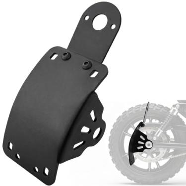 Imagem de HAZAWA Suporte de suporte lateral para placa de licença traseira de motocicleta, curvado, ajuste universal para motos Bobber Chopper Cruiser Cafe Racer (grande curvado, orifício Alxe de 3/10.2 cm)