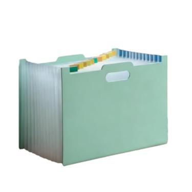 Imagem de Organizador de Folhas A4 Pasta Arquivo 13 e 24 Divisórias Pasta Sanfonada para Escritório, Casa e Escola, Facilita Classificação de Documentos(VERDE ÁGUA,13 DIVISÓRIAS)