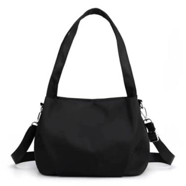 Imagem de Women's Nylon Shoulder Bag, Fashion High-Capacity Tote Bag, Everyday Hand Casual Bag for Commuting (Black)