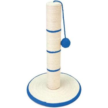 Imagem de Arranhador Para Gatos Azul Torre Pino Com Brinquedo Bolinha E Sisal Am