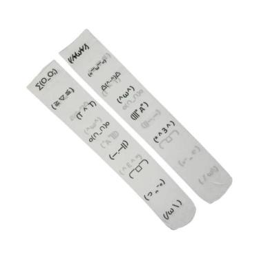 Imagem de Meias Longas Kawaii Com Estampa De Letras Graffiti Brancas Harajuku Ac