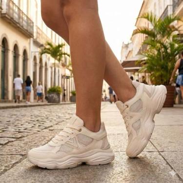 Imagem de Tênis Feminino Via Marte Chunky Napa Bege/Off White, Bege, 36