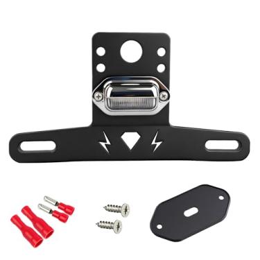 Imagem de Suporte de placa de licença de plástico UTV com luz de LED, compatível com caminhão, trailer, snowmobile, carrinho de golfe, barco, quadriciclos, RZR Ranger Can-Am Maverick X3 Outlander