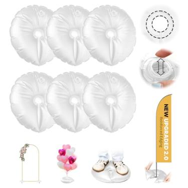 Imagem de Pacote com 8 sacos de peso de água para suporte de coluna de balão e arco de balão, base de enchimento de água aberta para festa de casamento, formatura, decoração, acessórios, 4,5 kg (branco)