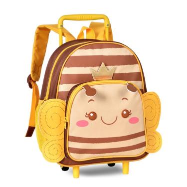 Imagem de Mochila Carrinho Escolar Infantil Meninas Borboleta Abelinha-Feminino