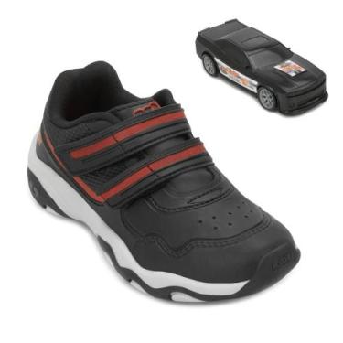 Imagem de Tênis Kidy Play Infantil PV KD25-00708, 26, Preto, Vermelho