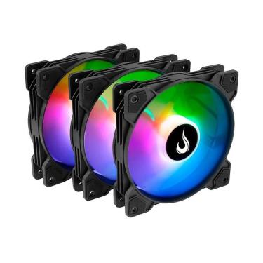 Imagem de Kit com 3 Ventoinhas Rise Mode Z Led 5V, 120mm, Led ARGB, Preto - RM-ZLD-5V-ARGB-B-Unissex