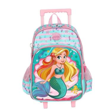 Imagem de Mochila de Rodinhas Sem Alça Luxcel Up4You Sereia Verde Rosa-Feminino