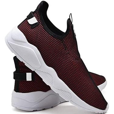 Imagem de Tênis Meia Masculino Nylon Elástico Confortável Dia a Dia Vermelho 45