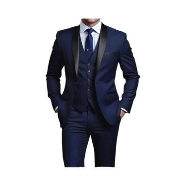 Imagem de Conjunto De Terno Slim Fit Preto Para Homens, Elegante Para Casamentos