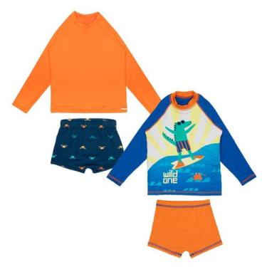 Imagem de Kit 2 Conjuntos Menino Blusa E Sunga Proteção Uv - Catarinense, Safari