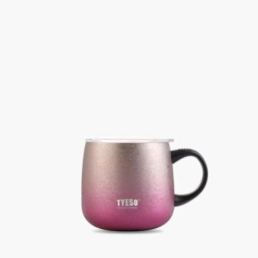 Imagem de TYESO - Copo Térmico 355ml de Aço Inoxidável, Caneca de Café com Cores Gradientes, adequado para Trabalho de Escritório, leitura e estudo.(Rosa)