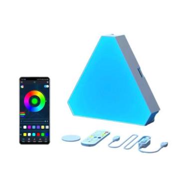 Imagem de Lâmpada Quântica Triangular LED RGB Inteligente Com Ritmo Para Decoraç
