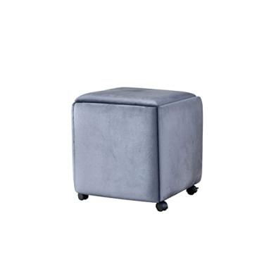 Imagem de Banqueta ICreative Cube para casa, sala de estar, mesa de centro, cinco em um, banquinho quadrado, multifuncional, pequeno, pode ser empilhado