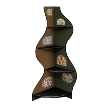 Imagem de x3anggyt5 Suporte de canto para sala de estar antigo, suporte decorativo do chão ao teto, estante de parede