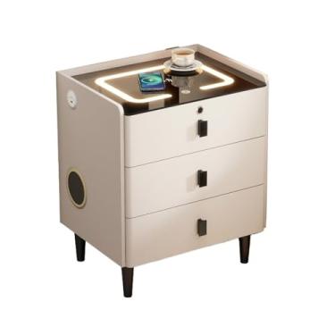 Imagem de Mesa de cabeceira multifuncional de luxo moderna com três gavetas para sala de estar, quarto prática (grande)