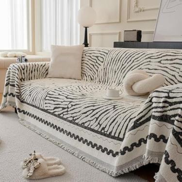 Imagem de Protetor de sofá antiderrapante, capa de sofá lavável para sofá, design de borla, capa de sofá lavável para uso diário, decoração de sala de estar - preta||180 x 180 cm