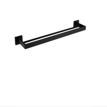 Imagem de Ferragens de banheiro preto fosco 304 toalheiro de aço inoxidável suporte de papel higiênico suporte de sabão líquido barra de toalha acessórios de vaso sanitário, toalha 2 barras 50 cm