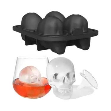 Imagem de Forma De Gelo Em Silicone Flexível Extra Grande 3D Em Forma De Crânio 