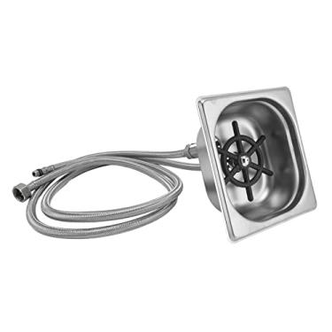 Imagem de Generic Limpador Automático de Lavadora de Copo de Vidro de Aço Inoxidável para Bar Pub Restaurante Hotel, Saída de água de Vários ângulos, Suporte de Copo Hexagonal, 6,93 X 6,38 X 2,56 pol. (Prata)