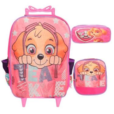 Imagem de Kit Mochila Infantil Feminina Rodinha Creche Escola Passeio - Plike