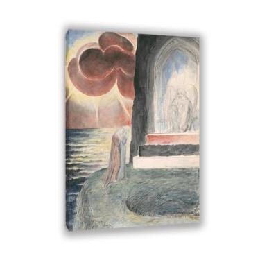 Imagem de Zeichn8u Dante e Virgil Aproximando-se William Blake arte de parede em tela famosa reprodução de pintura a óleo decoração de casa William Blake pôster elegante decoração de parede para sala de estar
