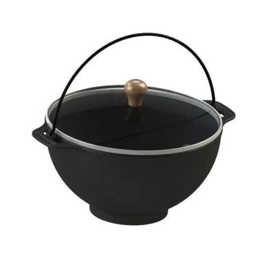 Imagem de Panela Polenteira Ferro Fundido Tampa Vidro Libaneza 5,1 Lts