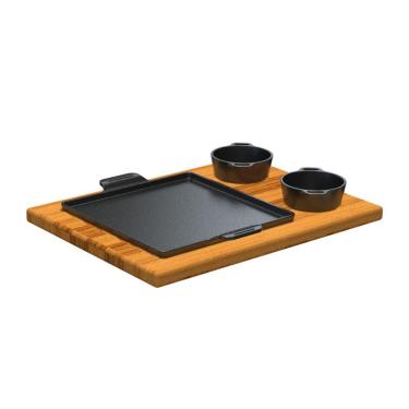 Imagem de Conjunto Bifeteira E 2 Panelinha Ferro Bar Porção E Aparador.