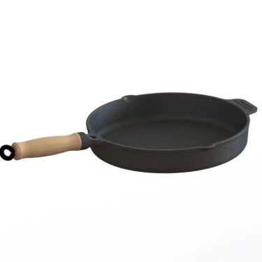 Imagem de Frigideira Ferro Fundido Sem Tampa Cabo Madeira 26cm