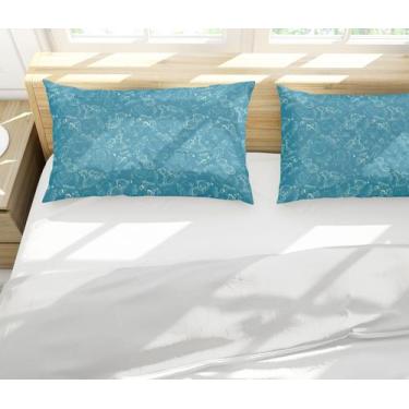 Imagem de Par de Fronhas Estampadas Desenhos Brinquedos Azul 50x70cm - Fabrika d