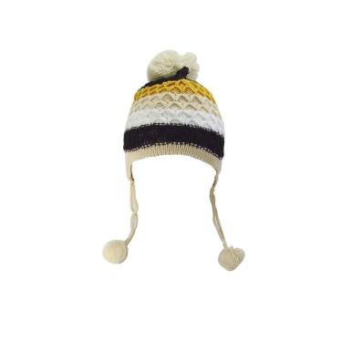 Imagem de Touca Infantil Com Pompom De Malha Color Com Forro Interno
