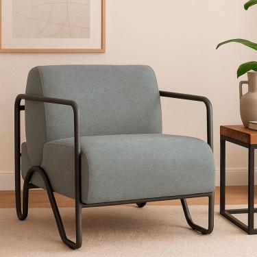 Imagem de Poltrona Medelin com Pe em Metal Movellu Home