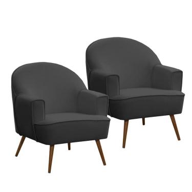 Imagem de Kit 2 Poltronas Agata em Madeira Eucalipto Movellu Home