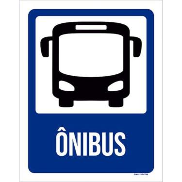 Imagem de Kit 3 Placas Ônibus Desenho Azul