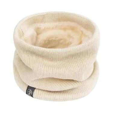 Imagem de Cachecol Feminino De Inverno Em Pelúcia E Lã Grossa, Aquecedor De Pesc