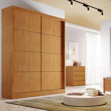 Imagem de Guarda Roupa Veneza Solteiro 2 Portas e 3 Gavetas Bianchi Móveis, Natu