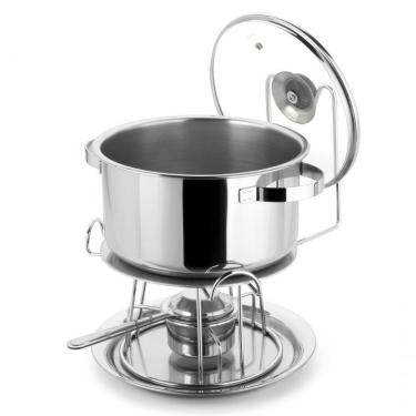 Imagem de Le Rechaud Aço Inox 7 Litros Panela Com Aquecedor Para Buffet Restaurante Grande Servir Feijão Sopa