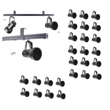 Imagem de Kit 26 Spot Trilho Perfilado Eletro calha Par20 Bulbo OL7