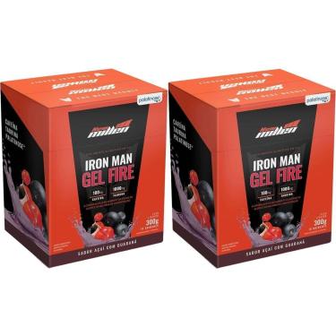 Imagem de Kit 2X Iron Man Gel Fire - 10 Sachês 30g Açaí com Guaraná - New Millen-Masculino