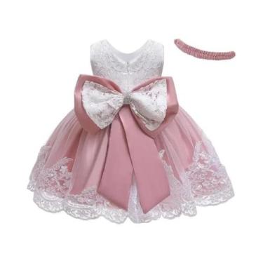 Imagem de Vestido Branco Elegante Para Meninas Com Laço Grande, Ideal Para Natal